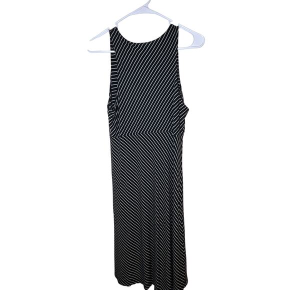 Athleta Striped Santorini Black and White Sleeveless Dress Size M - Picture 2 of 5